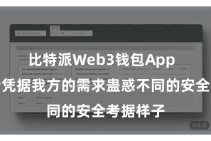 比特派Web3钱包App  用户不错凭据我方的需求蛊惑不同的安全考据样子