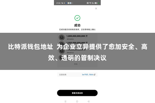 比特派钱包地址  为企业立异提供了愈加安全、高效、透明的管制决议